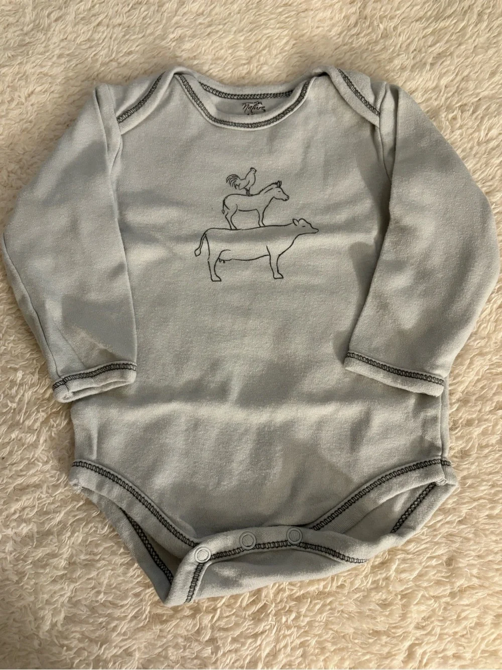 Neutral Baby Onesie Bundle with Milk Bottle & Animal Prints